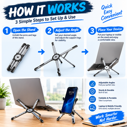Foldable Multi Angle Laptop Mobile Stand