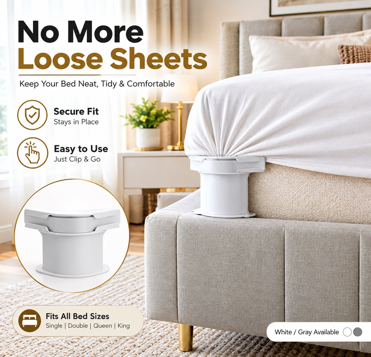 Bed Sheet Grippers 4 PCS Non-slip Sheet Holders